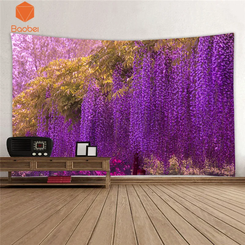 

3D Lavender Wall Hanging Tapestry Purple Flowers For Living Room Bedspread Dorm Cover High Quality Home Room Wall Art Deco
