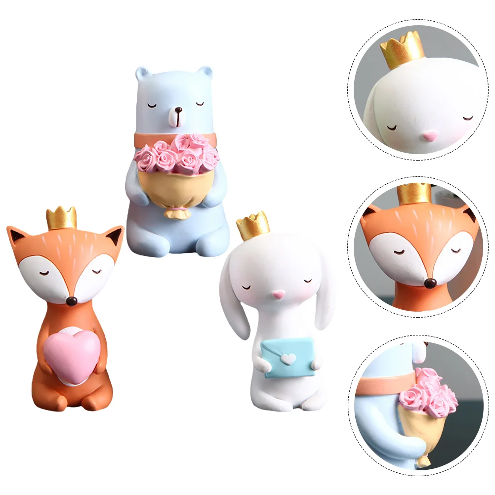 

Figurines Animals Animal Wedding Decor Valentine Decoration Bunny Easter Fox Resin Tablelandscape Micro