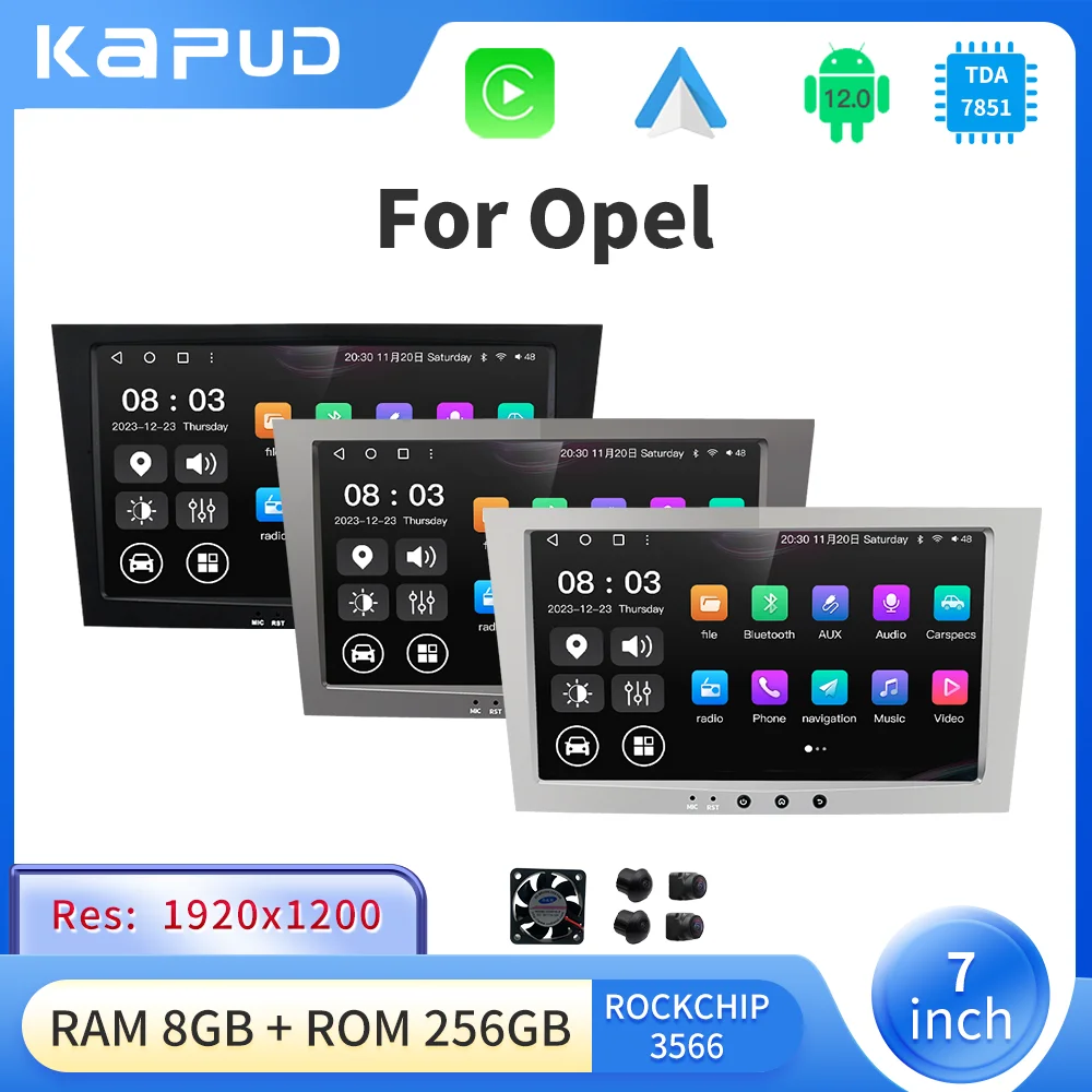 Автомагнитола Kapud 8 дюймов Android 12 мультимедийная камера 360 для Opel Astra Stereo Antara Zafira Corsa