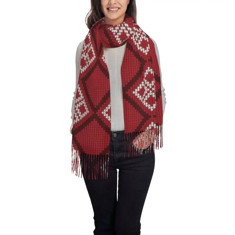 Женский шарф с геометрическим рисунком легкий переносной в ретро-стиле теплые