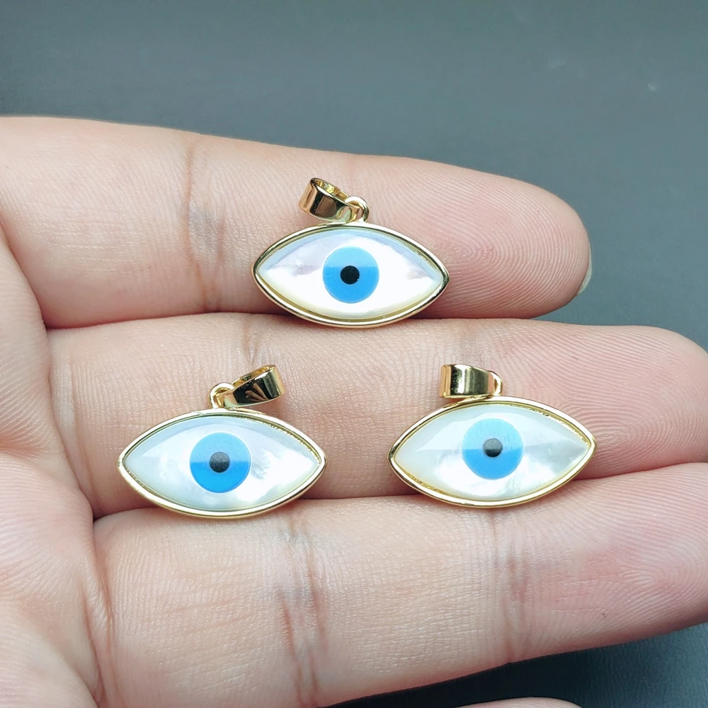 

Marquise Devil Evil Eye Pendants Jewelry Making Sea Shell Necklace Charms Women Classic Handmade Accessories