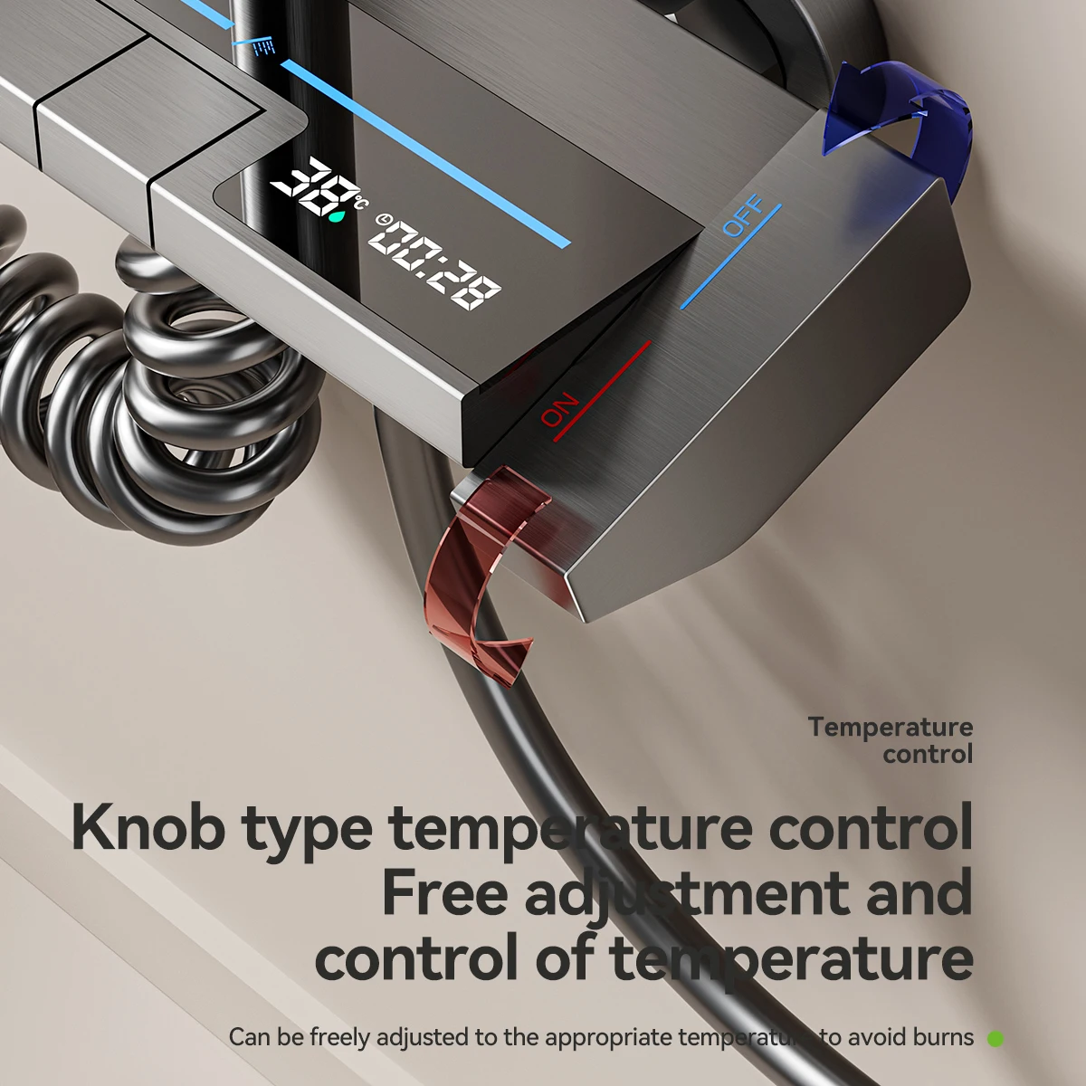 Душевой смеситель для ванной комнаты с цифровым дисплеем