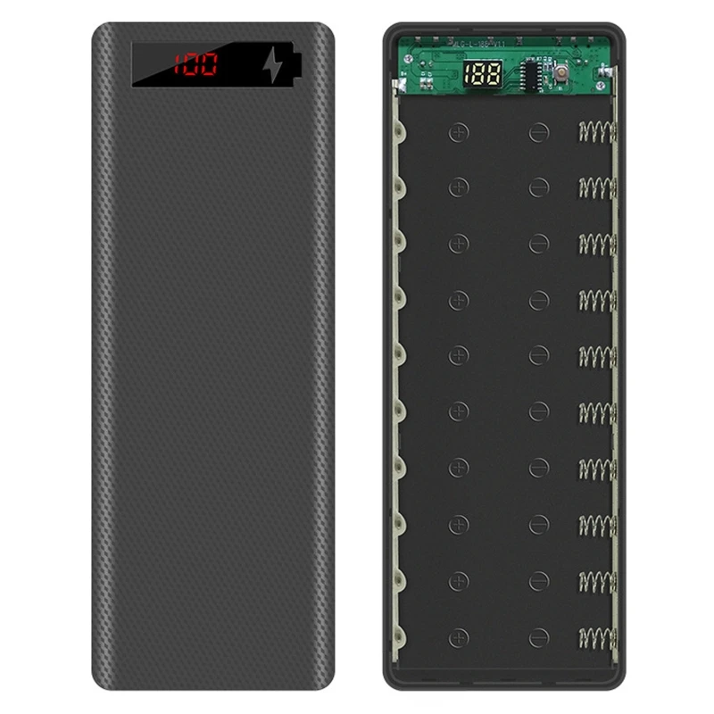 

P82F L10 LCD Display DIY 10x18650 Battery Case Power Bank Shell Portable External Box Without Battery Powerbank Protector