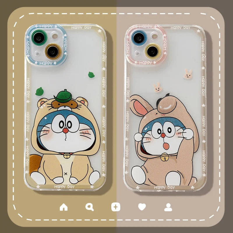

BANDAI Cartoon Anime Doraemon Transparent Soft Silicone Phone Case for Samsung A03 10 11 13 53 72 M11 52 J4 5 7 S20 21 FE Cover