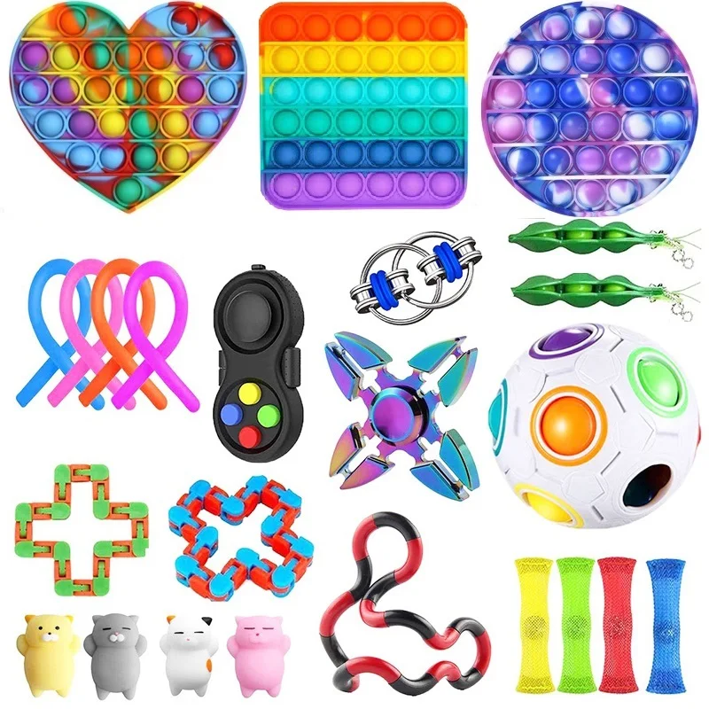 

NEW Designs Fidget Toys 20/23/25/32PCS Pack Sensory Toy Set Antistress Relief Autism Anxiety Anti Stress Bubble for Kids Adults