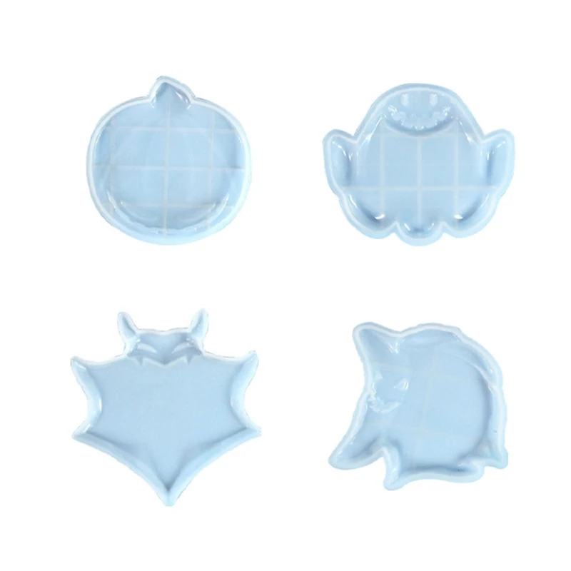 

1/4xHalloween Cup Mat Resin Mold DIY Craft Handmade Pumpkin Cup Mat Mold