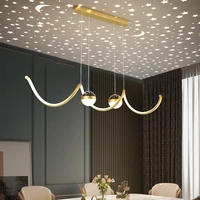 modern led pendant light for dining table living room office shops bar lighting fixtures 110v 220v wave gold led pendant lamp