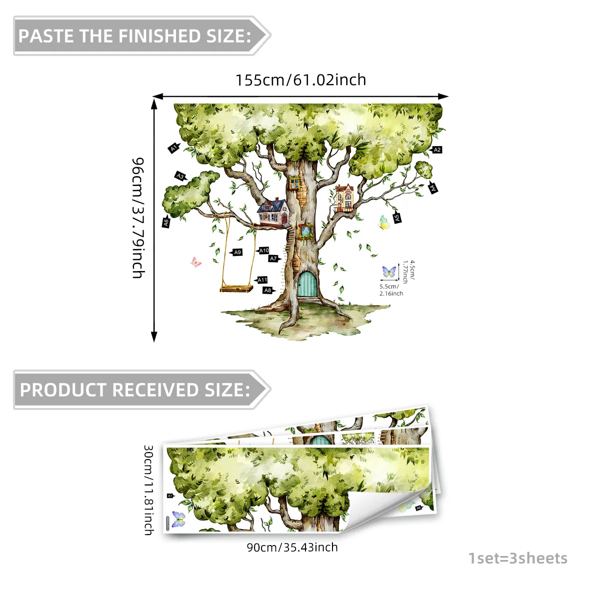 

Настенные наклейки ПВХ дерево дом