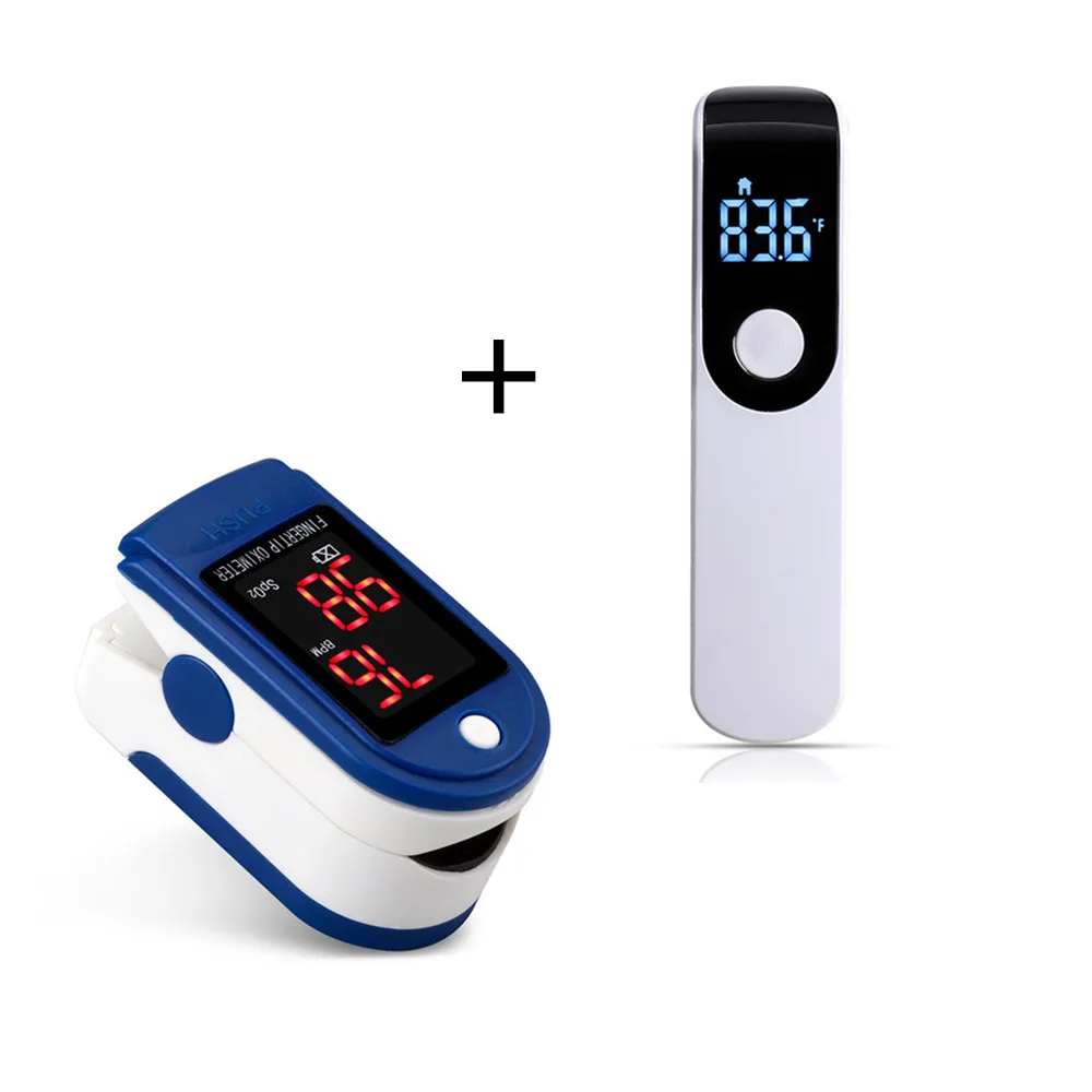 

Non-Contact Frontal Temperature Gun Instant Mearsuring Led Display Memory Functions Automatic Shutdown Fingertip Pulse Oximeter