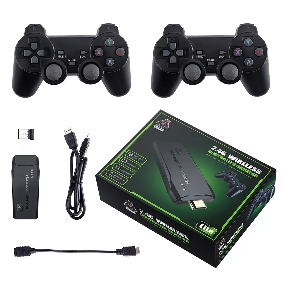 

M8 Video Game Console 2.4G Double Wireless Controller 10000 Games 64GB Retro 64 Bits 4K Game Stick For PS1/GBA/GBC/FC/SFC/MD