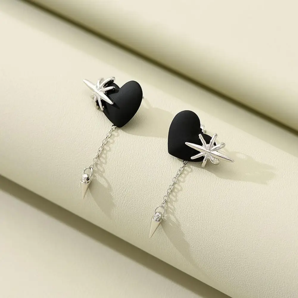 

Stylish Bright Luster Streetwear Cool Girl Love Heart Shape Ear Studs Jewelry Gift Pendant Earrings Earrings 1 Pair