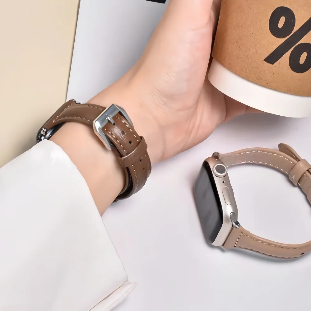 Кожаный тонкий ремешок для IWatch для умных часов Apple, 223840414244454649 мм, браслет iWatch, распродажа Black Friday (art.: 3920d307b528c) - 3920d307b528c
