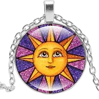 hot 2019 sun god apollo divine necklace fashion anime peripheral glass bevel pendant necklace glamour girl jewelry