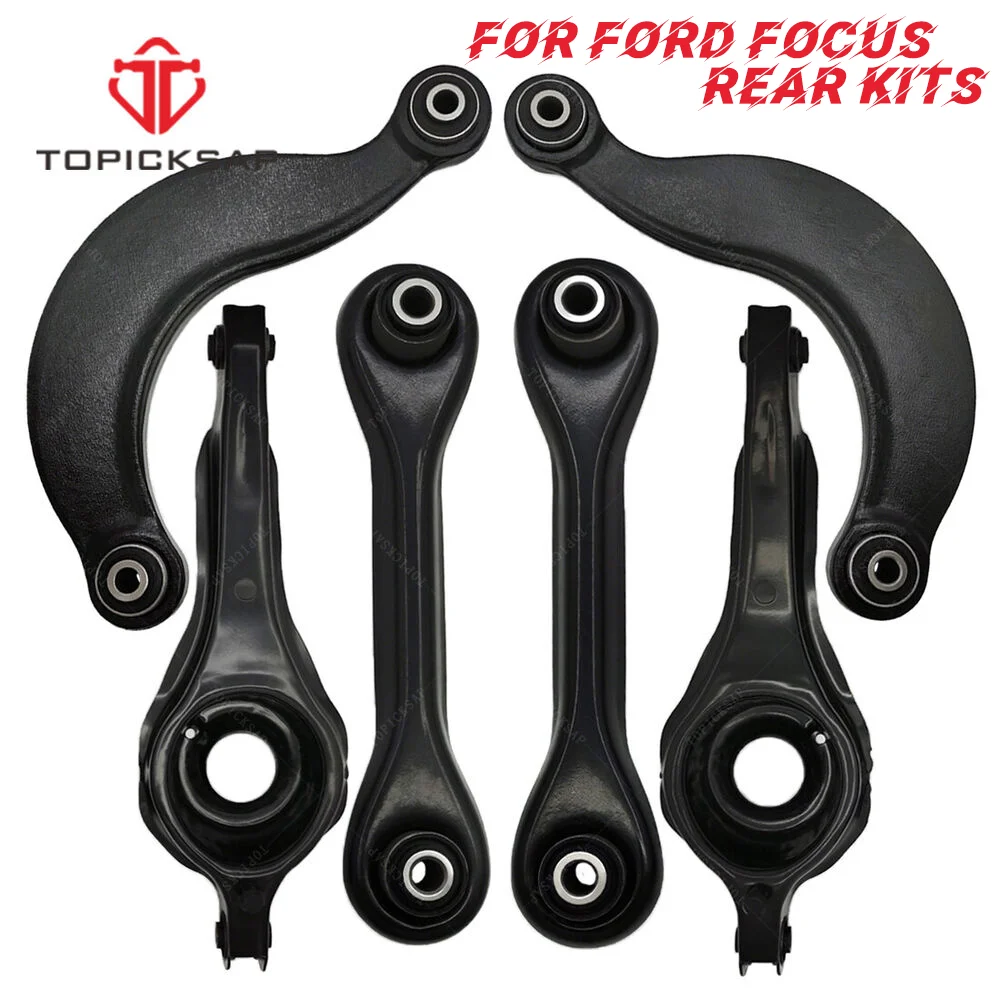 

TOPICKSAP Rear Suspension All 6pcs Control Arm Upper Lower Set Kits for Ford Focus 2000 2001 2002 2003 2004 2005 2006 - 2011