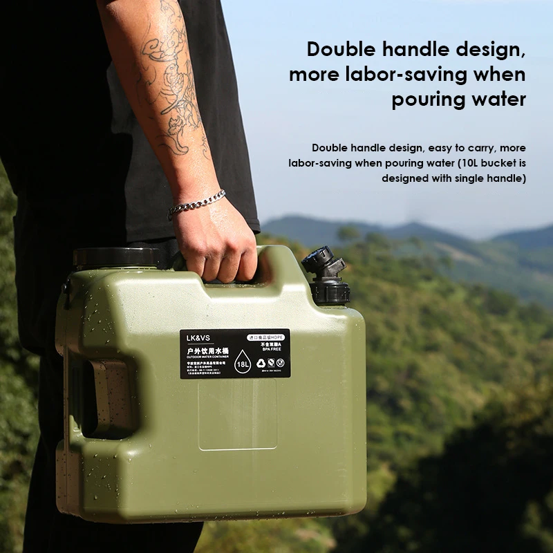 

Portable Water Container with Spigot, Water Storage Tank Camp Water Jug for Camping Outdoor Hiking