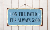 custom signon the patio its alwaysheavy 040 hanging aluminum vintage style sign with rounded corners street sign farmho