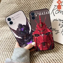 Mobile Suit Gundam Phone Case For Funda iPhone 13 12 11 Pro Max Mini X XR XS Max SE 2020 6 6s 7 8 Plus Black Celular Soft Coque