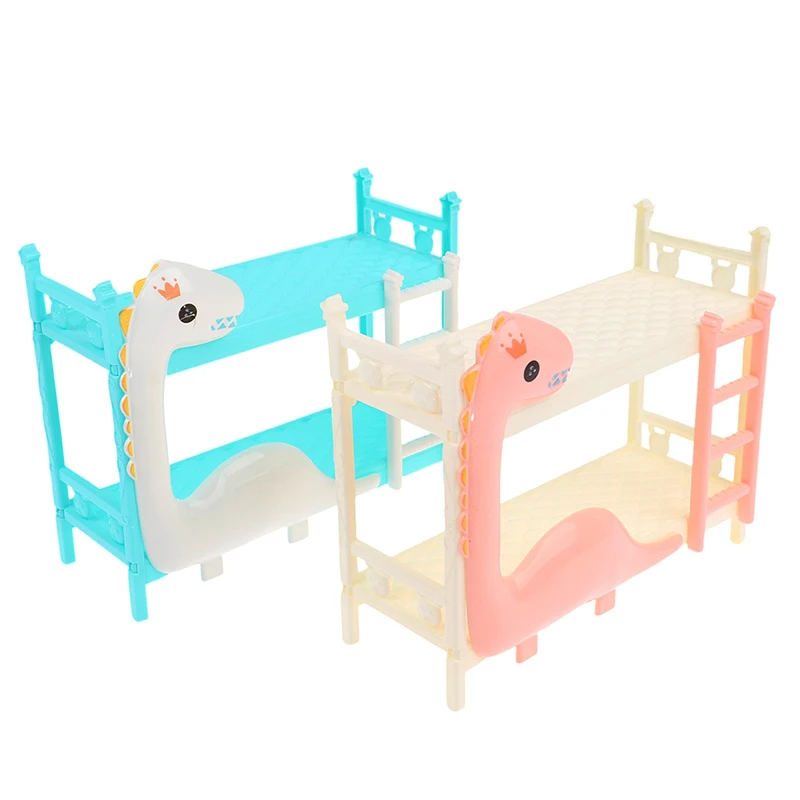 1Pcs Dollhouse Miniature Dinosaur Doll Bunk Bed Double Model DIY Scene Accessories