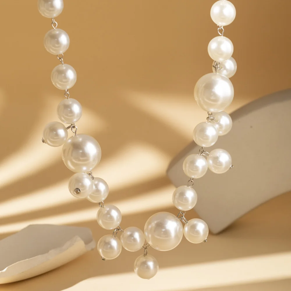 Женское колье с имитацией жемчуга необычное ожерелье подвеской в стиле ретро