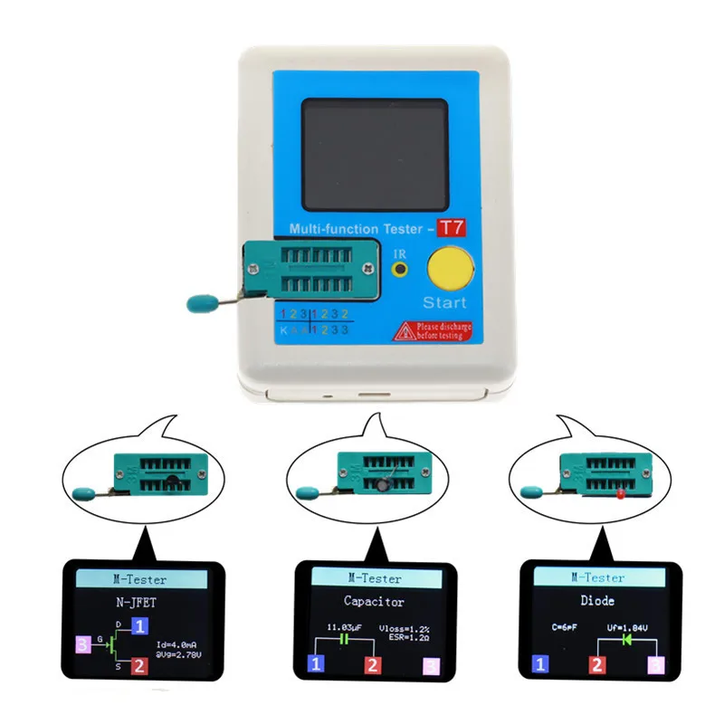 Мультиметр 1 8 дюйма LCR-TC1 T7 TFT LCD тестер транзисторов диодный триодный конденсатор