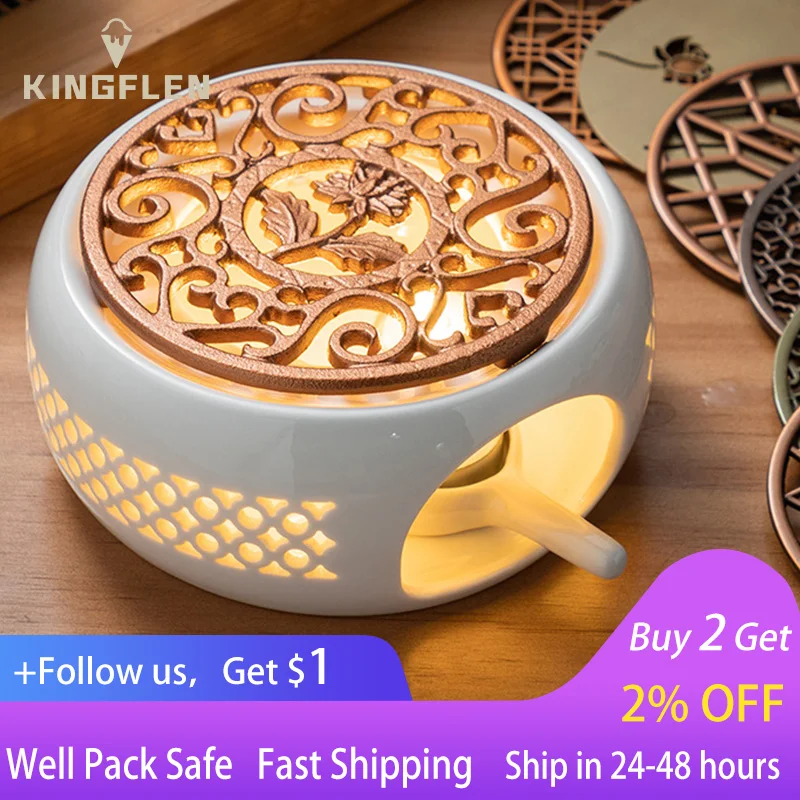 

Ceramic Teapot Warmer Holder Base Heating Stove Base Tea Coffee Water Warmer Portable Insulation Candle Holder Tea Accessories