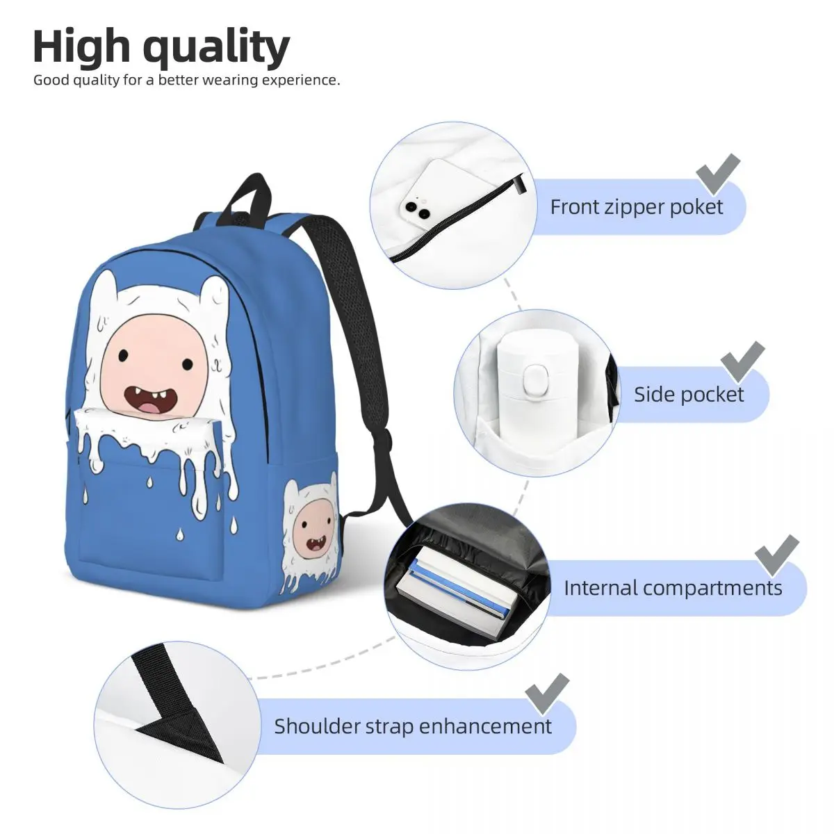 Рюкзак Финна для плавления мальчиков и девочек детские школьные сумки книг