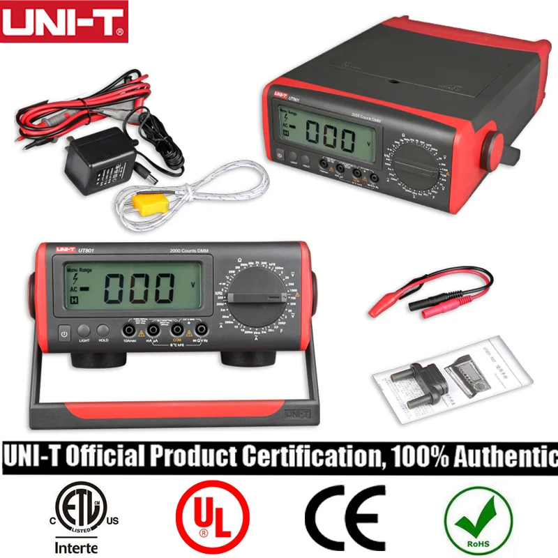 

Цифровой мультиметр UNI-T UT801/UT802/UT803 Bechtop, Измеритель постоянного и переменного тока, напряжения, сопротивления, емкости, частоты, диода