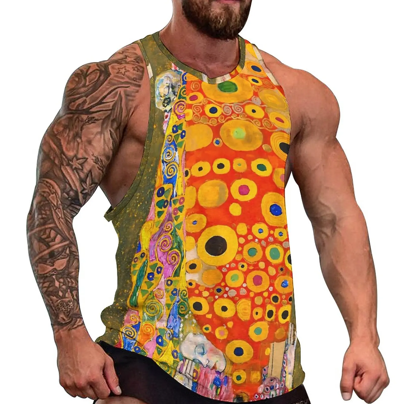 

Gustav Klimt Hope Tank Top Abstract Art Streetwear Tops Summer Bodybuilding Male Custom Sleeveless Vests Plus Size