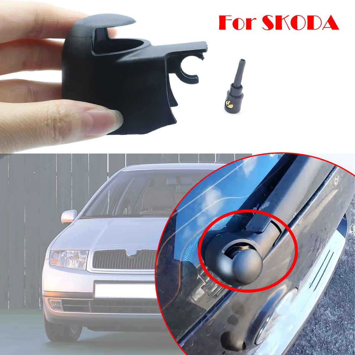 Фото Для SKODA FABIA MKI-6Y2-6Y5 1999-2008 Seat Ibiza задний рычаг стеклоочистителя крышка лезвия распылительной форсунки шайба коромысло крышка болта №1