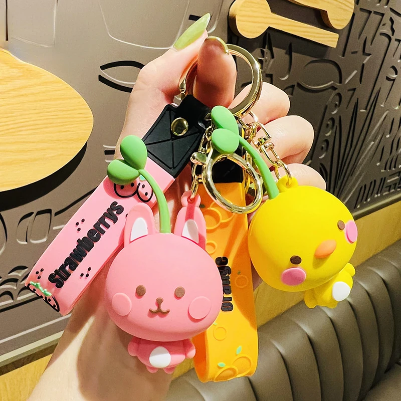 

Exquisite Sprouted Animal Doll Keychain Online Celebrity Schoolbag Pendant Cute Cartoon Creative Gift Keychain for Men and Women