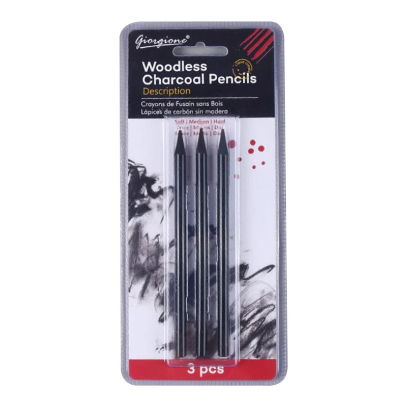 Woodless Black For Sketching Shading Tool Kids Adults Drawing Art Craft Supplies 24bb