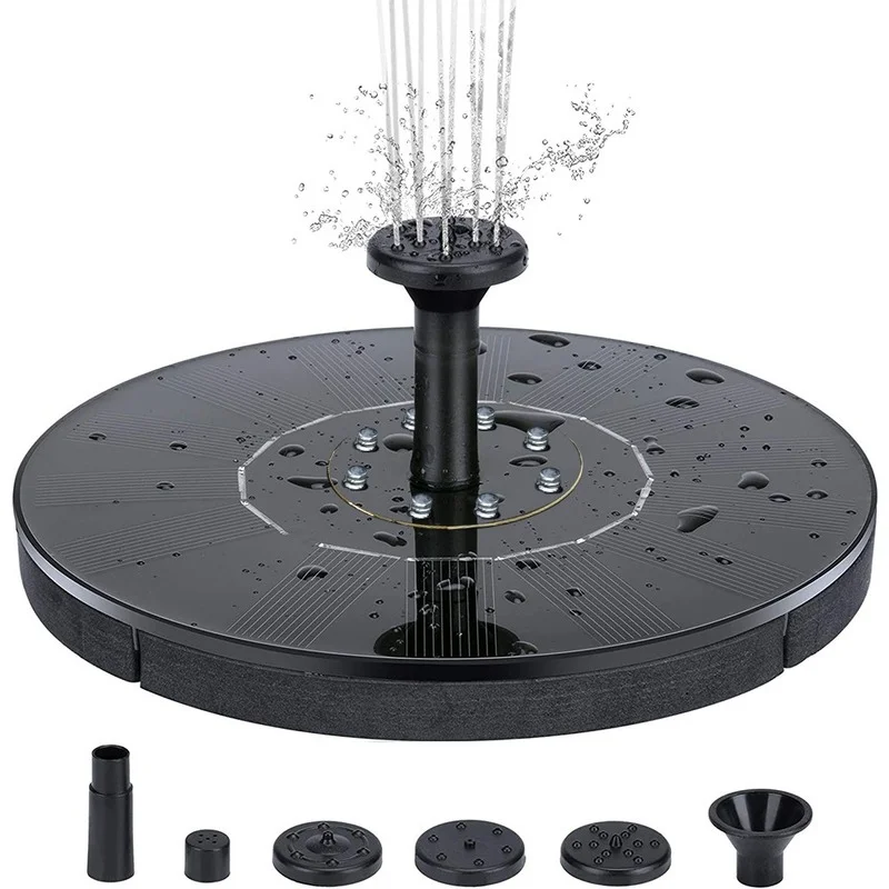 Floating Solar Fountain Garden Waterfall Pool Pond Bird Bath Panel Powered Water Pump Decoration |