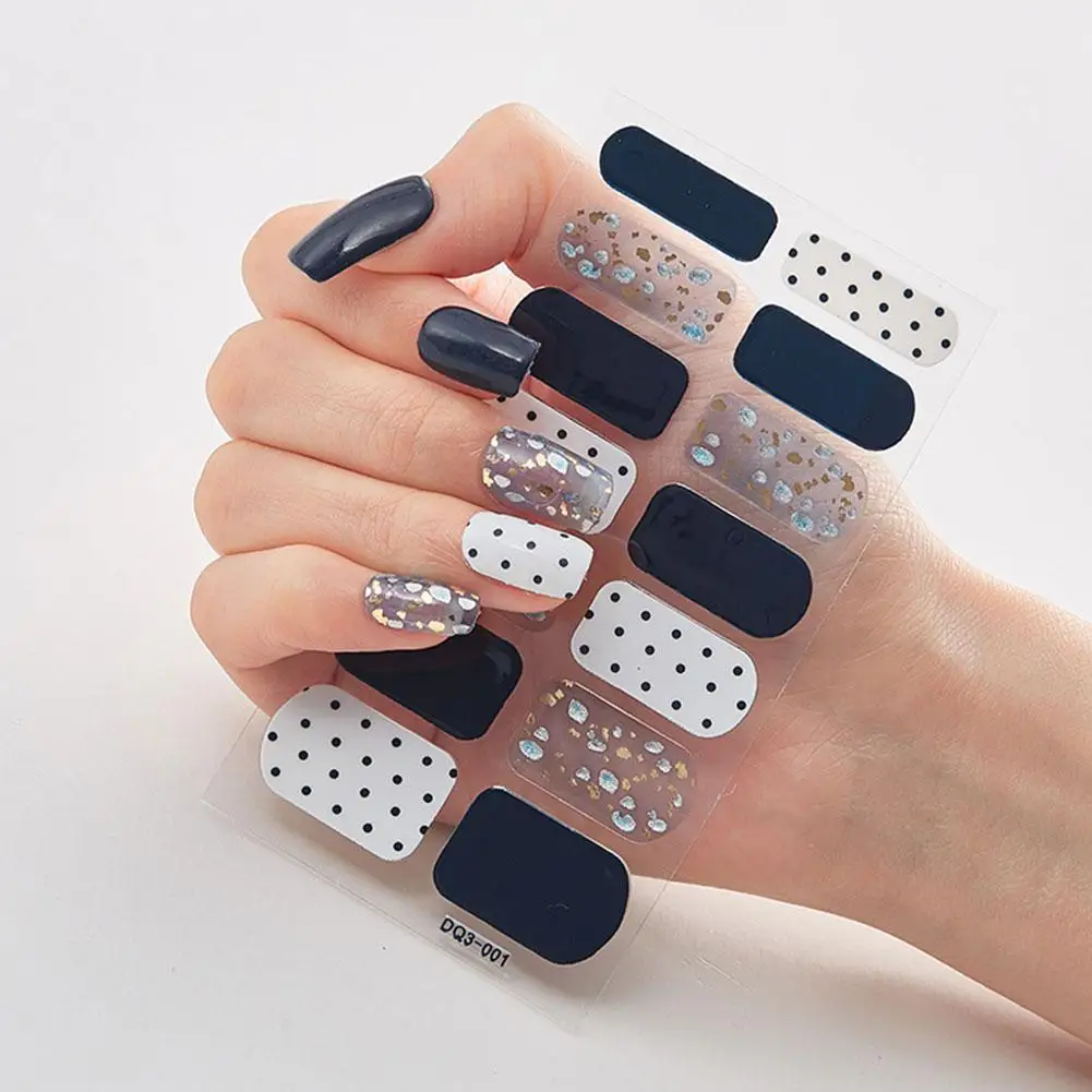 

Semi Cured Gel Nails Art Stickers 3D UV LED Lamp Gilding Color Process Manicure Solid Sticker Mask Nail Decal Decoration Na X1I9