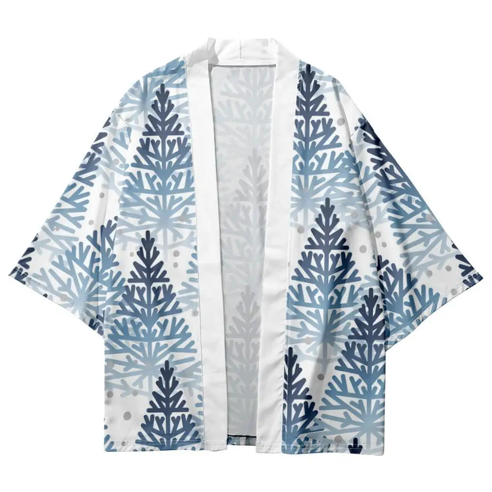 Summer Men Women Looser Cardigan Gradient Leaves Printed Japan Kimono Beach Shorts Yukata Clothing Harajuku Haori