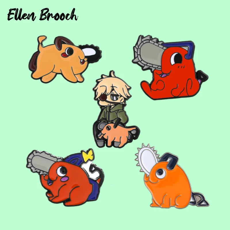 

Chainsaw Man Enamel Pins Pochita Denji Cartoon Character Brooch Lapel Badges Anime Jewelry Gift For Kids Friends