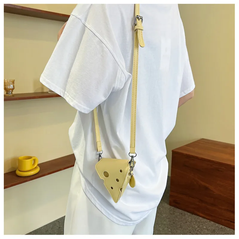 Stylish Purses Novelty Cheese Pattern Crossbody Bag Women Creatively Holes Design Shoulder Bag 2023 Trend Personality Handbags