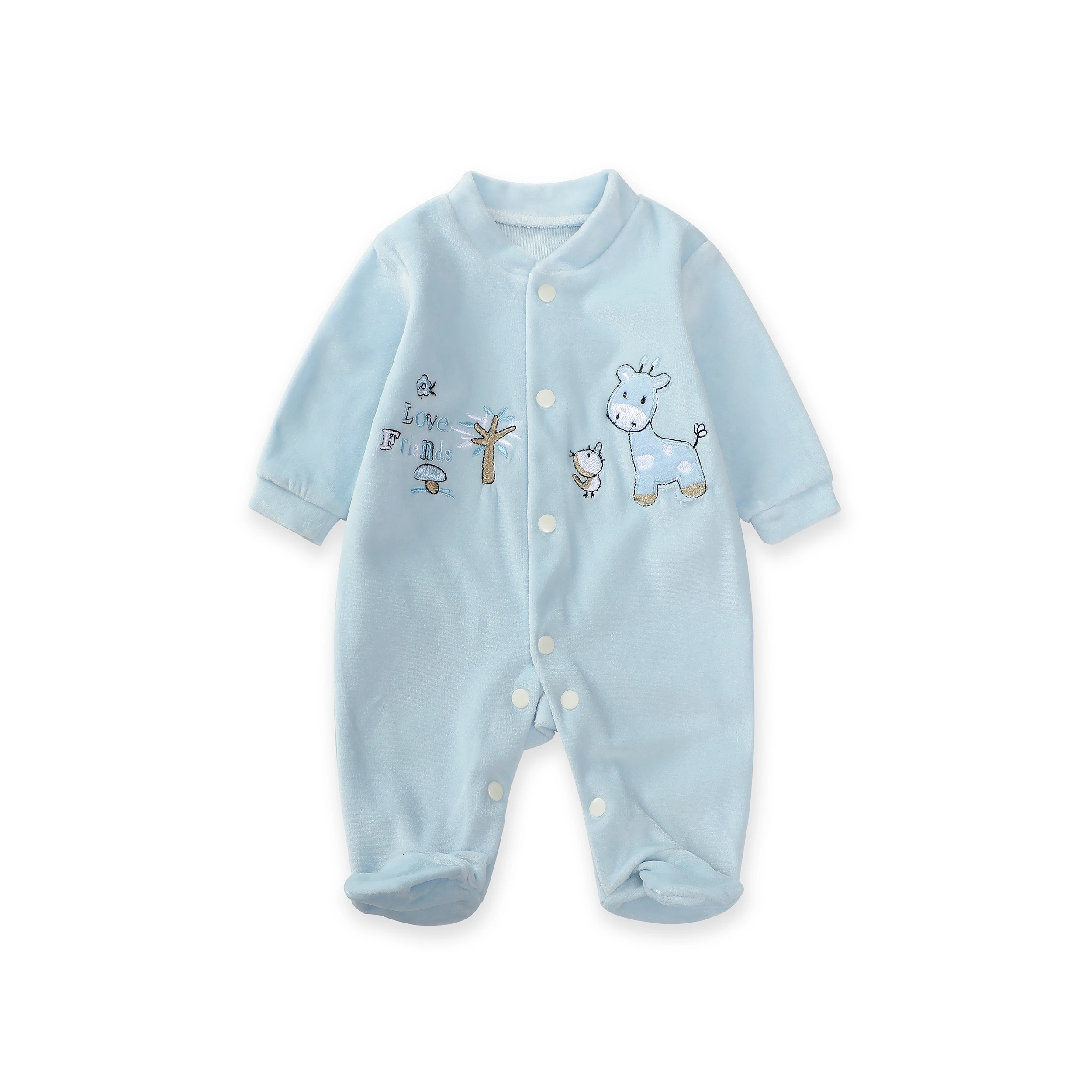 

Newly Born Maternity Leave Spring and Autumn Climbing Clothes Giraffe Bear Girl Pattern Pure Cotton Soft Skin Toddler Boy Girl