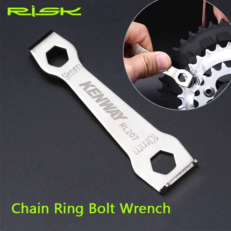 

RISK KENWAY MTB Road Bicycle 9 & 10mm Chain Ring Chainwheel Peg Spanner Bike Chainring Nut Bolt Wrench Removing Tool