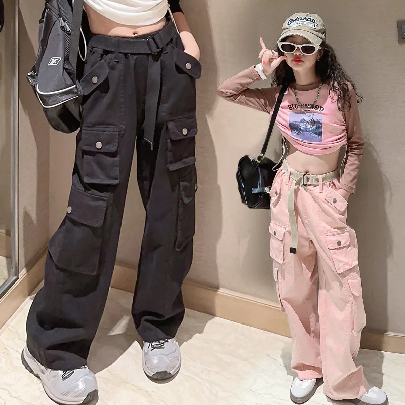 Осенние и зимние прямые рабочие брюки для девочек. Подходит подростков в