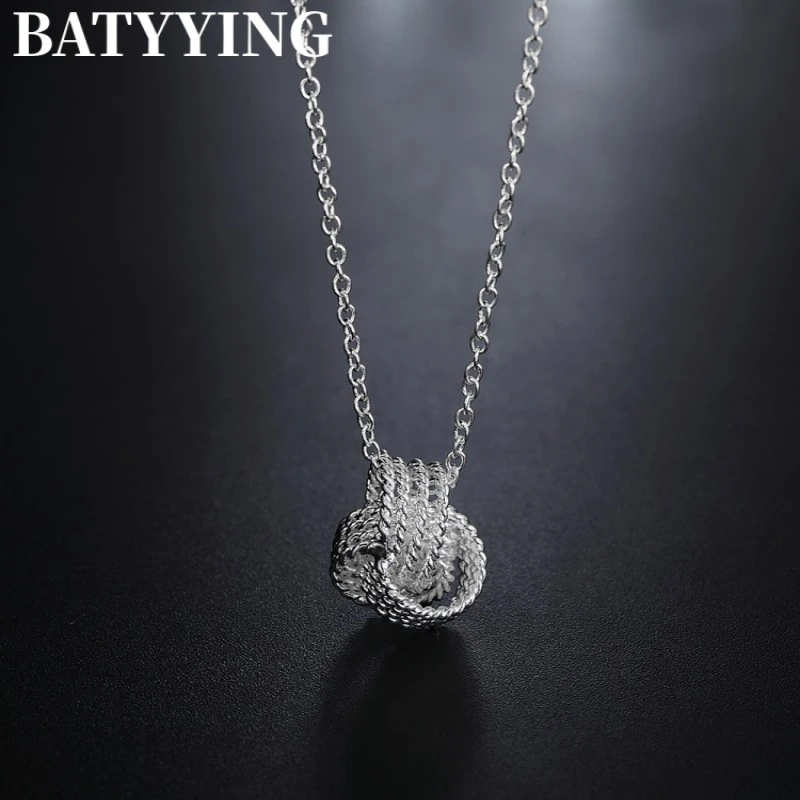 

BATYYING 925 Silver Ladies Necklace Tennis Pendant Necklace Attractive High Quality Fashion Jewelry Wedding