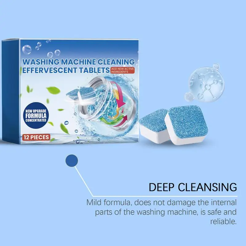 Таблетки для чистки стиральных машин 12 шт. средство удаления стиральной машины