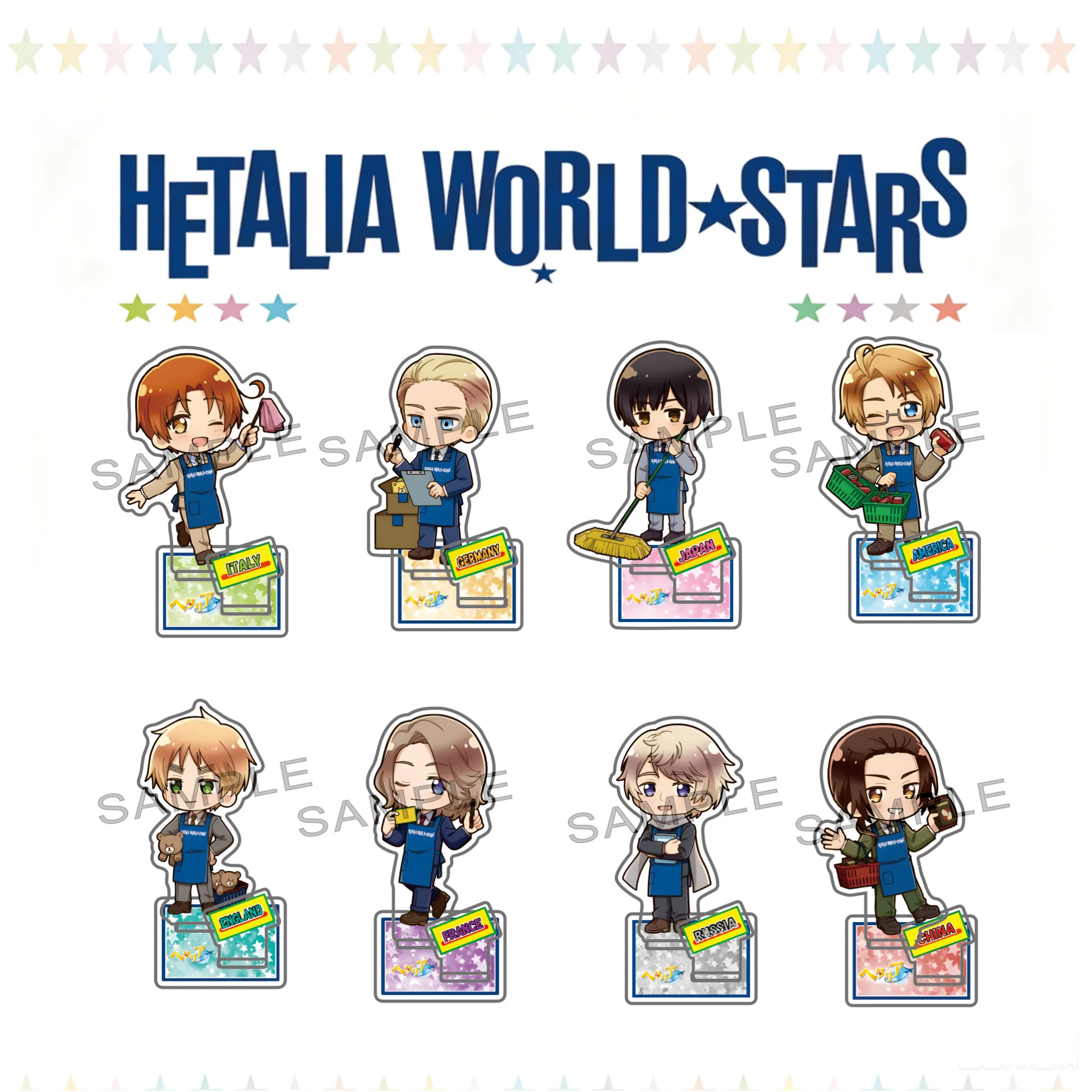 Фото Новые акриловые брелоки-подставки по аниме Hetalia Axis Powers: Лудвиг, Ван Яо, Иван Брагинский, Фрэнсис. Мультяшные фигурки, украшения, подарок для фанатов. №1