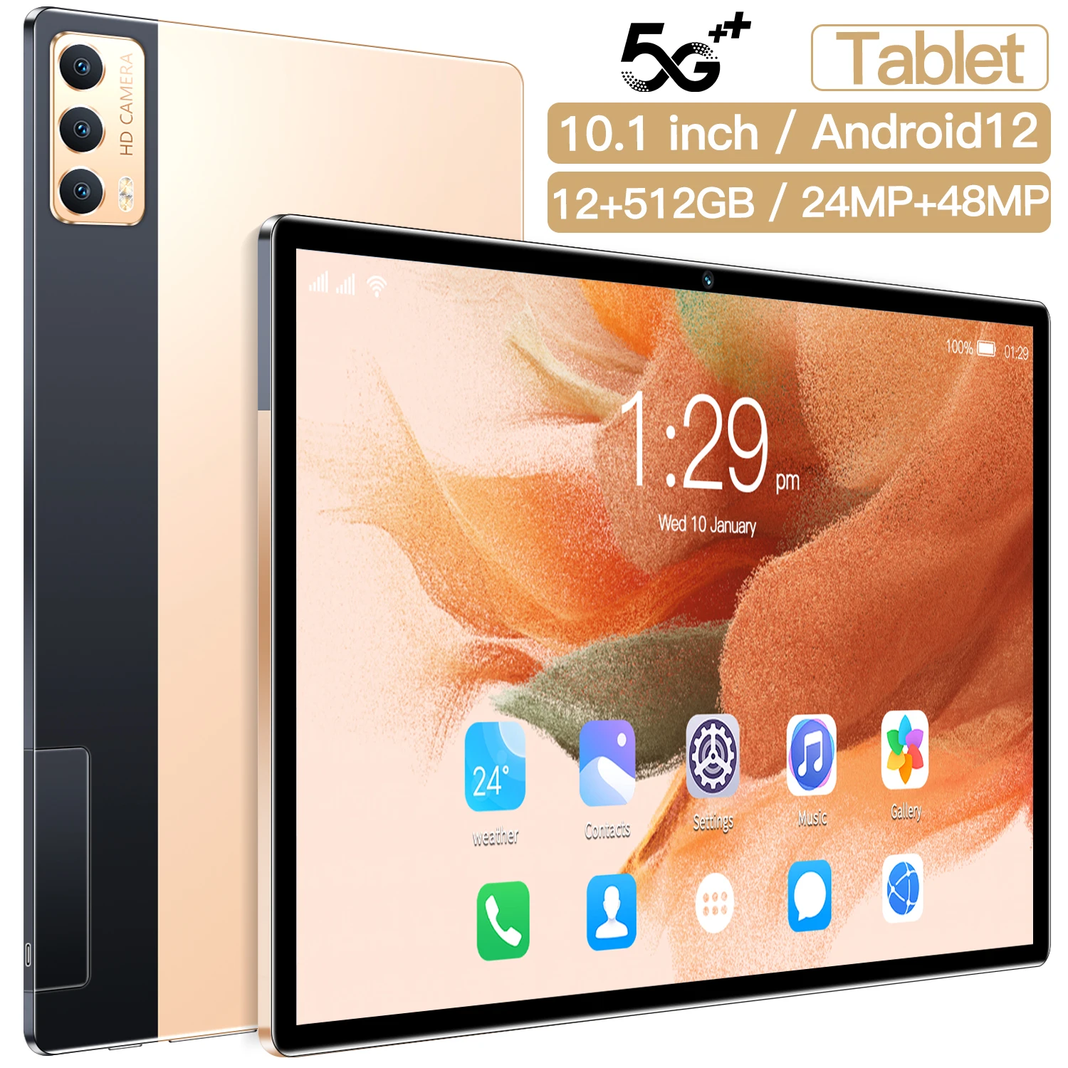 

10,1-дюймовый планшет с восьмиядерным процессором Snapdragon 2022, ОЗУ 8 Гб, ПЗУ 10,1 ГБ, 4G LTE GPS, Android 12