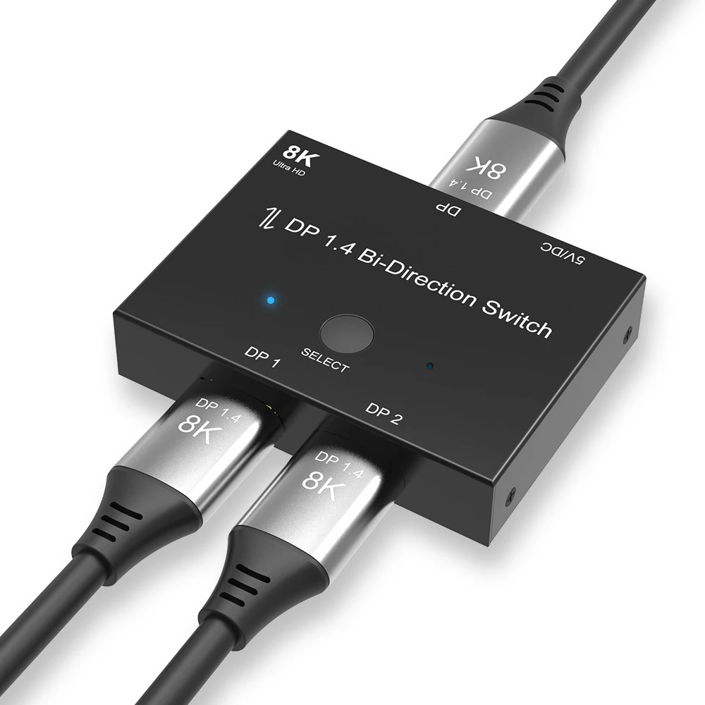

Коммутатор HDMI, совместимый с 2,1 2 в 1, ультраскоростной 48 Гбит/с, 8K @ 60 Гц, 4K @ 120 Гц, переключатель-адаптер с кнопкой переключения для проектора HDTV