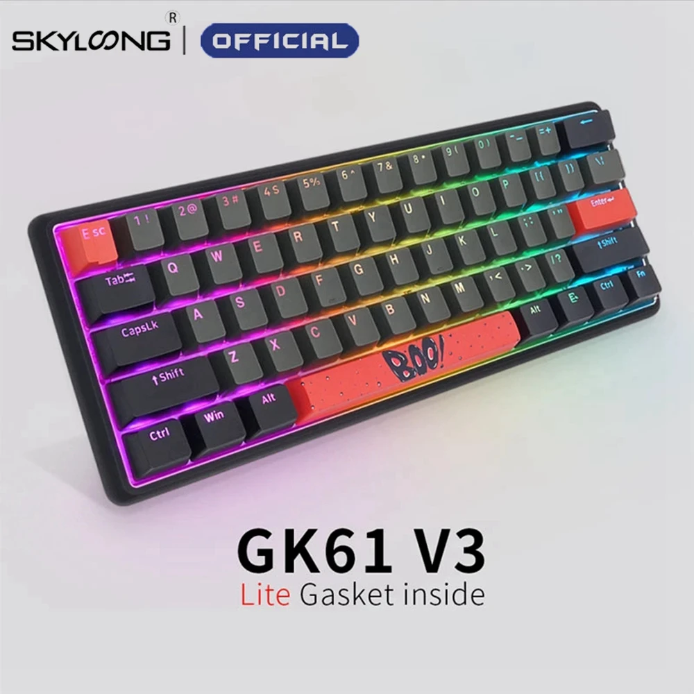 Механические клавиатуры Skyloong V3 GK61 Lite с прокладкой 61 клавиша PBT OEM USB Bluetooth
