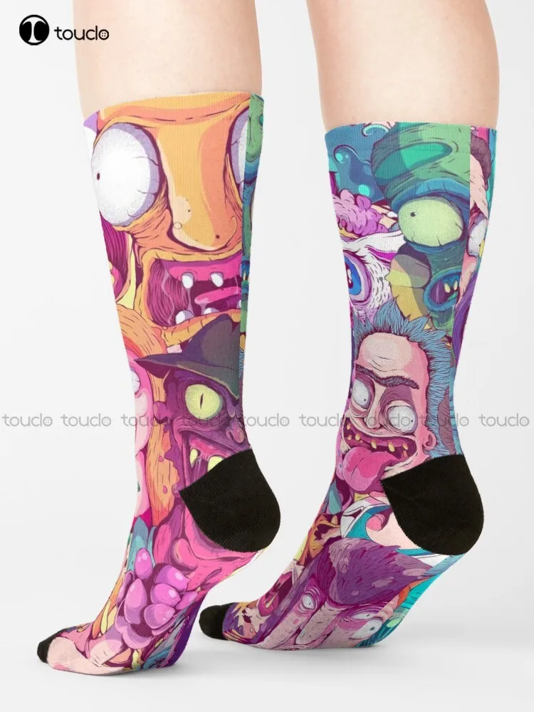 

Rick Interdimentional Doodle Socks Mens Colorful Socks Street Skateboard Socks Unisex Adult Teen Youth Socks Hd High Quality Art