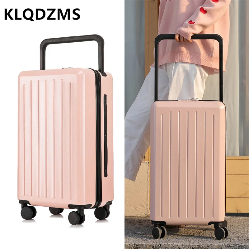 KLQDZMS New Fashionable Men and Women Waterproof Trolley Case Small Fresh Light Weight Suitcase 24 Inches Wide Trolley Luggage