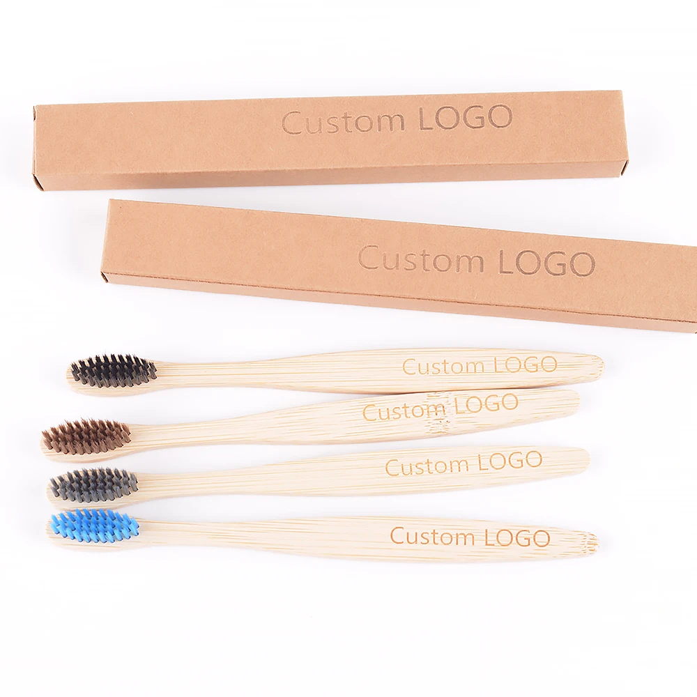 10Pcs Toothbrush Custom Eco Friendly Bamboo Toothbrushes  Dental Oral Care Bamboo Tooth Brush Charcoal Teeth Soft Bristle Teeth