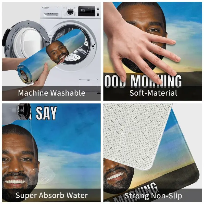 Коврик для передней двери Kanye West Meme на заказ противоскользящий впитывающий