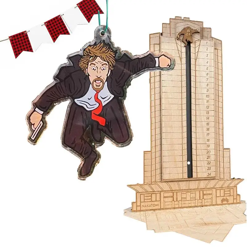 

Die Hard Advent Calendar | Wooden Advent Calendar 2022 Hans Gruber Falling Off Christmas Countdown Calendar Ornament